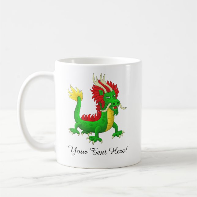 Taza De Café Beautiful Hand Drawn Chinese Dragon (Izquierda)