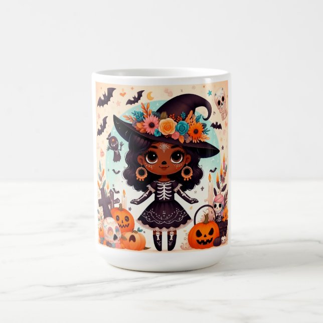 Taza De Café Beautiful little witch halloween party (Centro)
