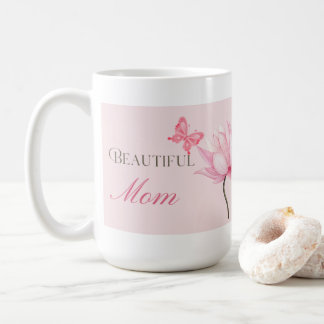 Taza De Café Beautiful Mom Mug with Butterfly and Flower