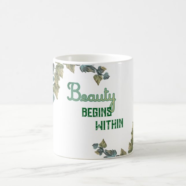 Taza De Café Beauty Botanical Typography (Centro)