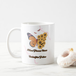 Taza De Café "Beauty of Nature: Where Flowers Bloom and Butterf
