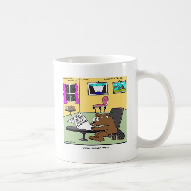 Taza De Café Beaver Living Wills Rick London Funny (Derecha)