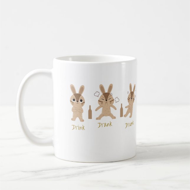 Taza De Café Beba, bebe, borracho, conejitos locos (Izquierda)