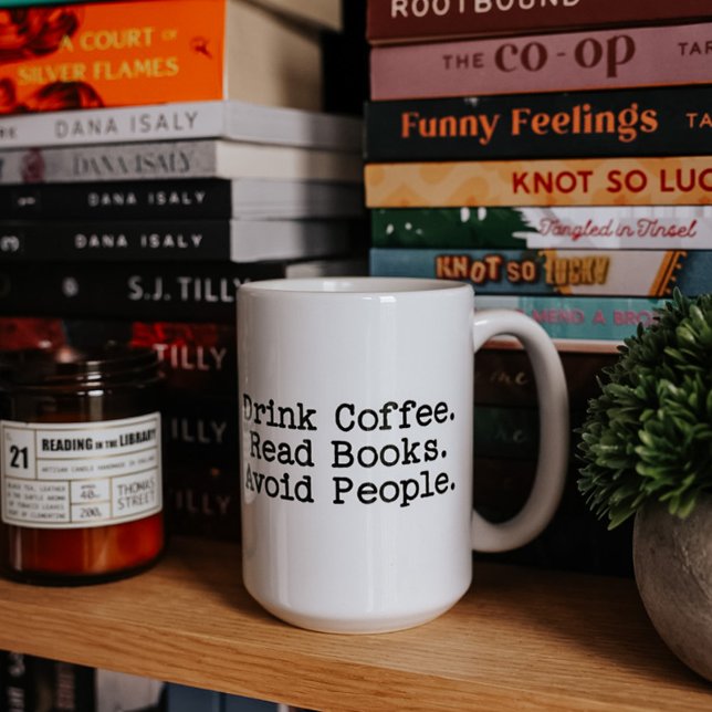 Taza De Café Beba café. Leer Libros. Eviten a las personas. Mug (Subido por el creador)