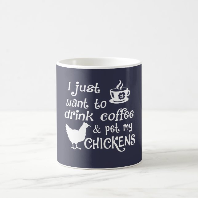 Taza De Café Beba el café y acaricie mis pollos (Centro)