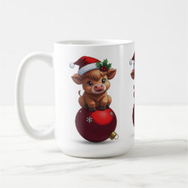 Taza De Café bebé adorable de vaca highland sentado