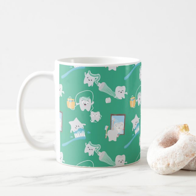 Taza De Café Bebé Adorable Teeth Dental Office Dentista (Con donut)