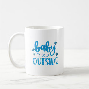 Taza De Café Bebé azul hace frío fuera del invierno
