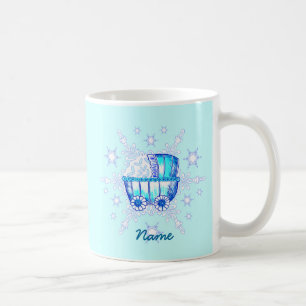 Taza De Café Bebé azul Snowflake