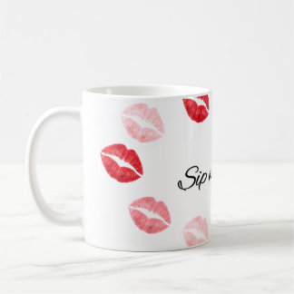 Taza De Café Bebe con Amor – Labios Rosados y Rojos Mug Románti