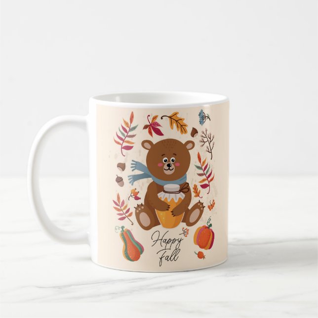 Taza De Café Bebé de otoño con miel y texto personalizado (Izquierda)
