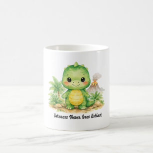 Taza De Café Bebé Dinosaurio Adorable en un Paraíso Prehistóric