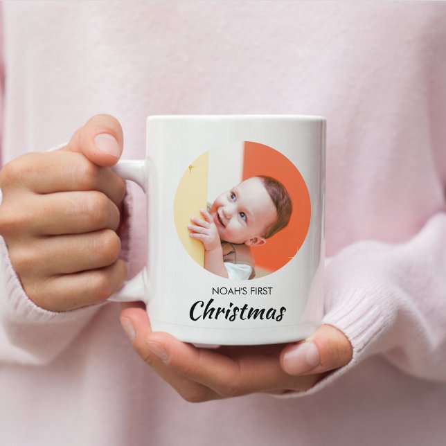Taza De Café Bebé divertida primera Navidad foto personalizada  (Subido por el creador)