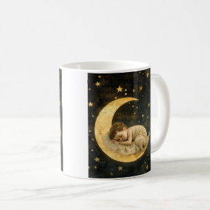 Taza De Café Bebé durmiendo en la luna
