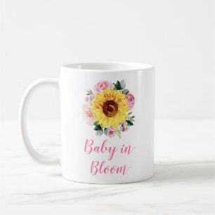 Taza De Café Bebé En Bloom Sunflower Pink Floral Coffee Mug