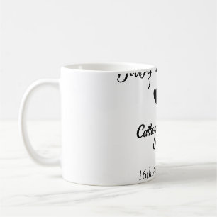 Taza De Café Bebé en flor baby shower simple corazón negro fech
