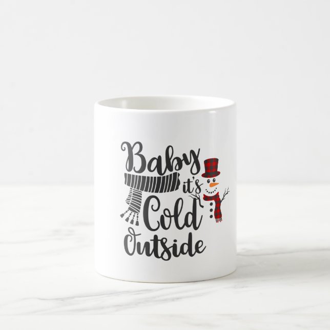 Taza De Café Bebé, frío fuera de Snowman Mug  (Centro)