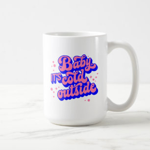 Taza De Café Bebé juguetón, frío fuera del diseño invernal