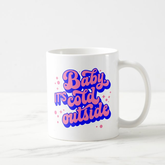 Taza De Café Bebé juguetón, frío fuera del diseño invernal (Derecha)