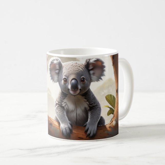 Taza De Café Bebé Koala por un estanque (Anverso derecho)