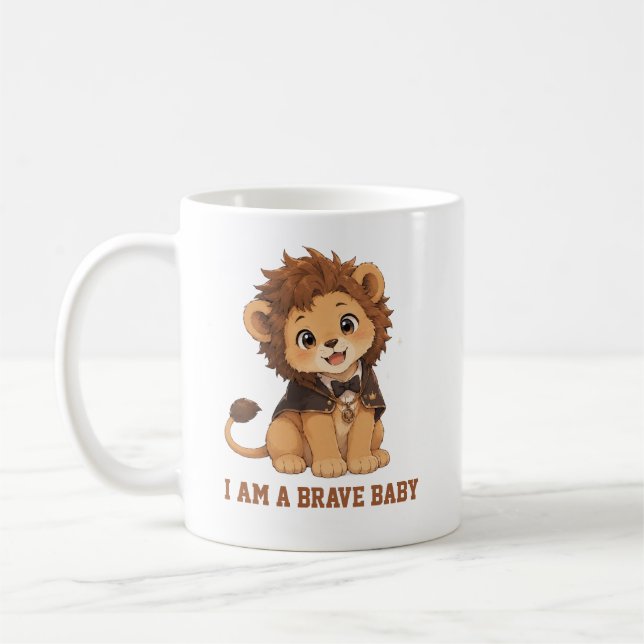 Taza de café "Bebé León Adorable 'Soy un Bebé Vali (Izquierda)