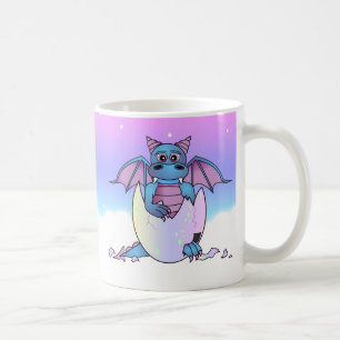 Taza De Café Bebé lindo del dragón en el huevo agrietado -