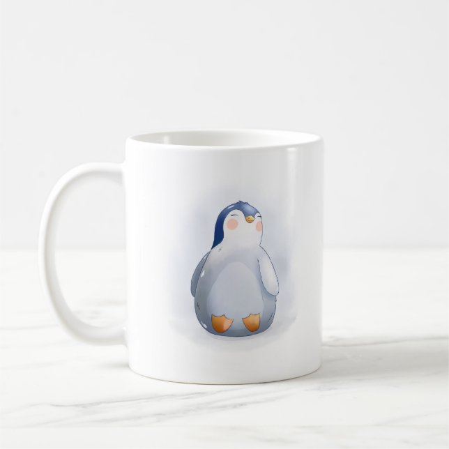 Taza De Café Bebé lindo pingüino café Mug (Izquierda)