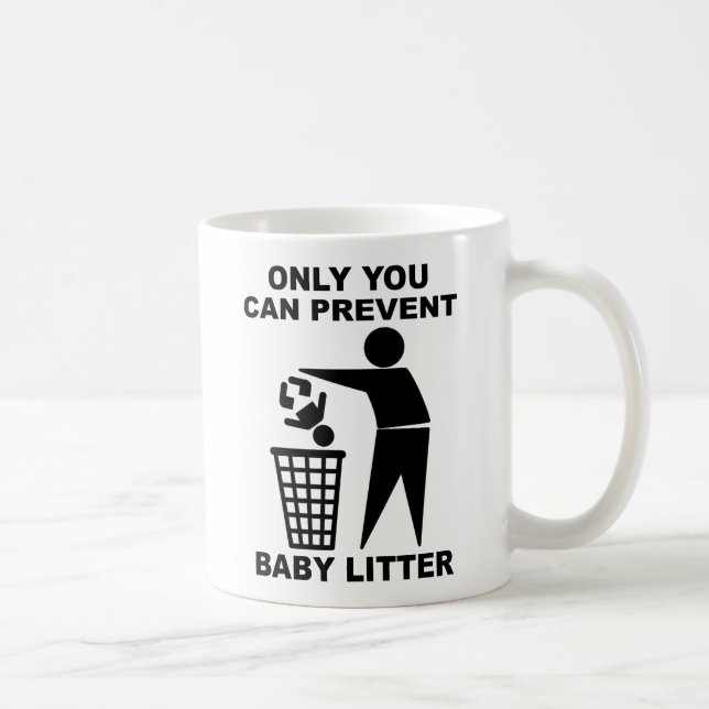Taza De Café Bebé Litter Funny Mug Humor (Derecha)