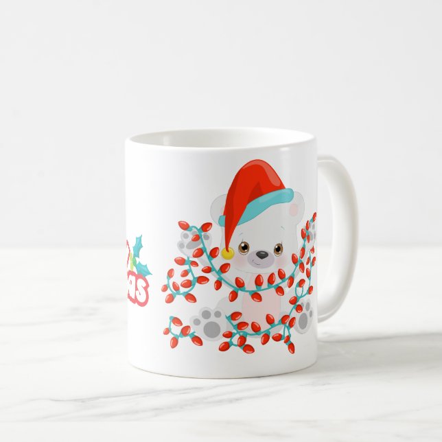 Taza De Café Bebé Navidades de oso polar (Anverso derecho)