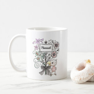 Taza De Café Bebé Pájaro Gótico Lindo y Espeluznante Nombre Per