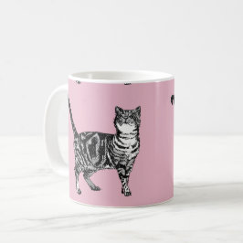 Taza De Café Bebé Pink Tabby gato Cats Art Mug