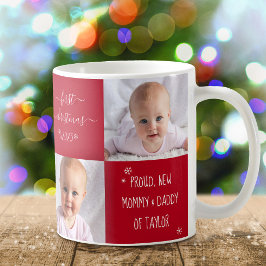 Taza De Café Bebé Primera Navidad Nueva Mamá Papá 2 Foto Person