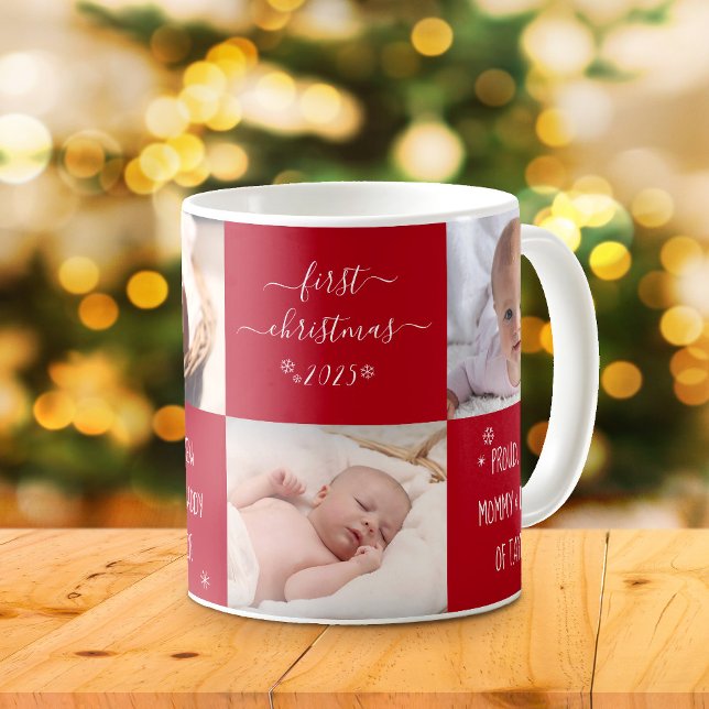 Taza De Café Bebé Primera Navidad Nueva Mamá Papá Cuatro Person (Subido por el creador)