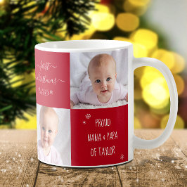Taza De Café Bebé Rojo Primeros Abuelos de Navidad 2 Nombre de 