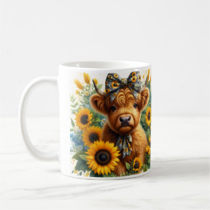 Taza De Café Bebé ternero de las Highlands adorable