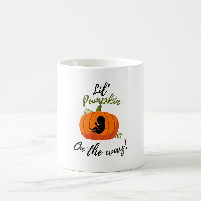 Taza De Café Bebé y calabaza, neonato de otoño, noticias sobre  (Centro)
