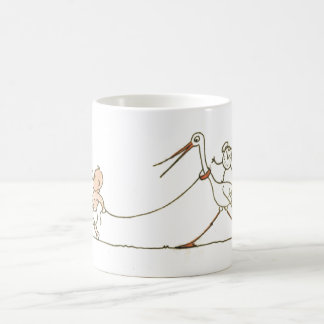 Taza De Café Bebé y cigüeña