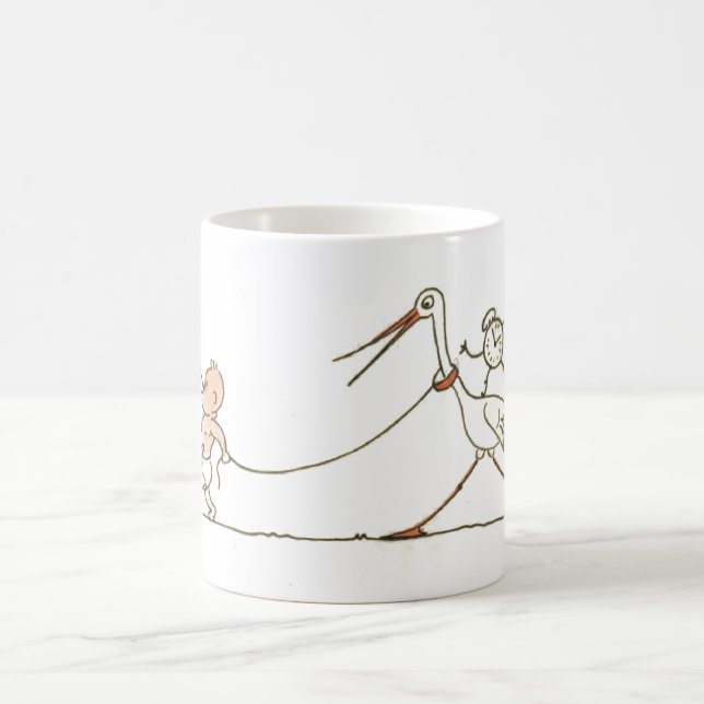 Taza De Café Bebé y cigüeña (Centro)