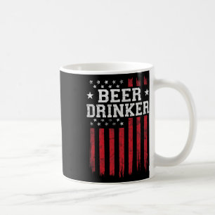Taza De Café Bebedor de cerveza Bandera Estadounidense Patriota