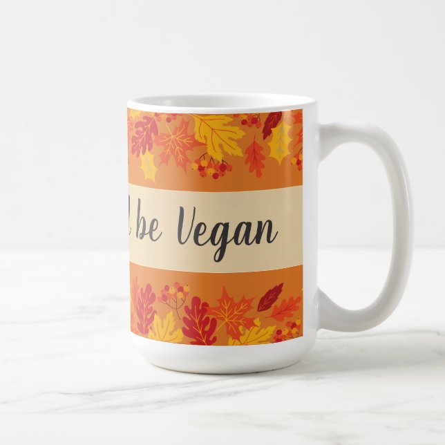 Taza De Café Beber bebe tanque vegetal otoño con hojas (Derecha)