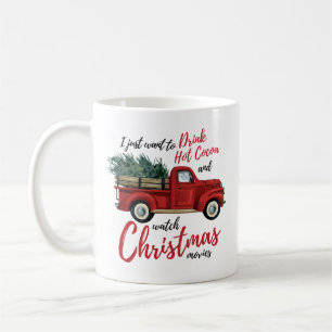 Taza De Café Beber Cacao caliente y ver películas de Navidades
