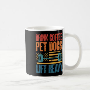 Taza De Café Beber Café Acariciar Perros Levantar Pesas Culturi