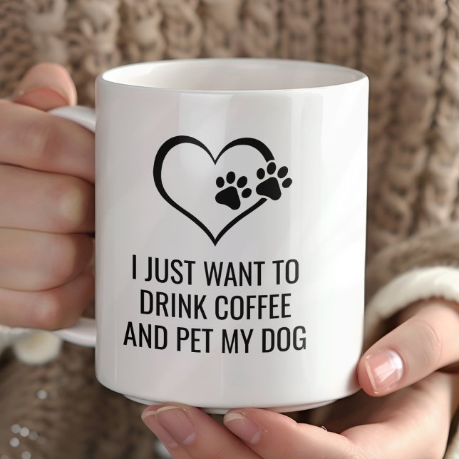 Taza De Café Beber café divertido y Mascota mi perro (Subido por el creador)