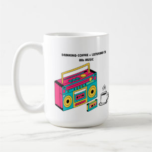 Taza De Café Beber café y escuchar música de los 80
