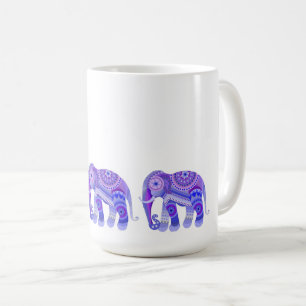 TAZA DE CAFÉ BEBER CON BOMBA DE CAFÉ ELEFANTE GUAY PURPLE AZUL
