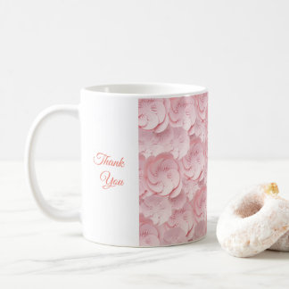 Taza De Café Beber floral Gracias Mug Color Rosa Suave