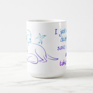 Taza De Café Beber té salva animales y toma siestas