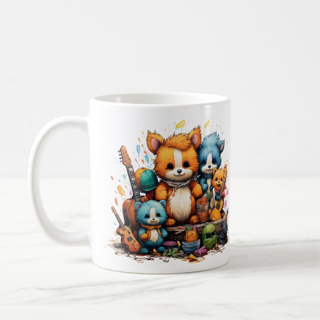 Taza De Café Bebés Adorables Cute Animales (Izquierda)