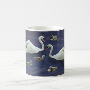 Taza De Café bebés de la familia 4 del cisne