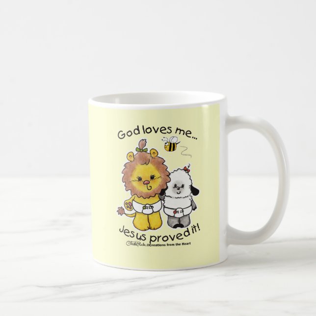 Taza De Café Bebés de león y cordero (Derecha)